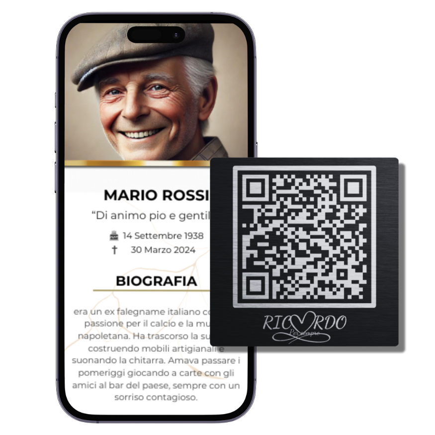 Il noStro Supporto QR per lapidi con il ricoedino digitale incluso