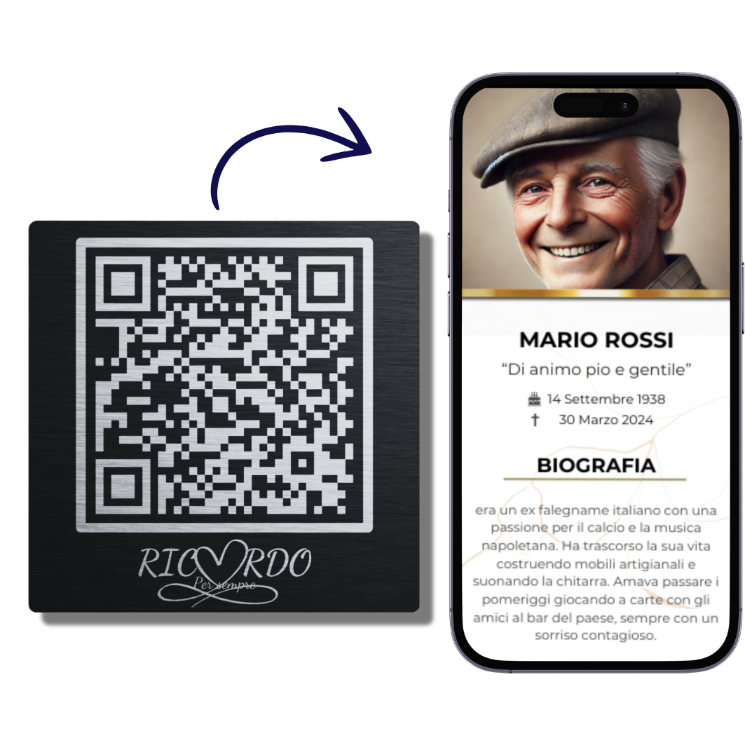 QR code per lapidi con Ricordino Digitale - Ricordo per Sempre