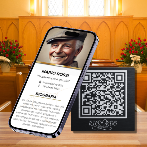 Supporto QR per lapidi con Ricordino digitale